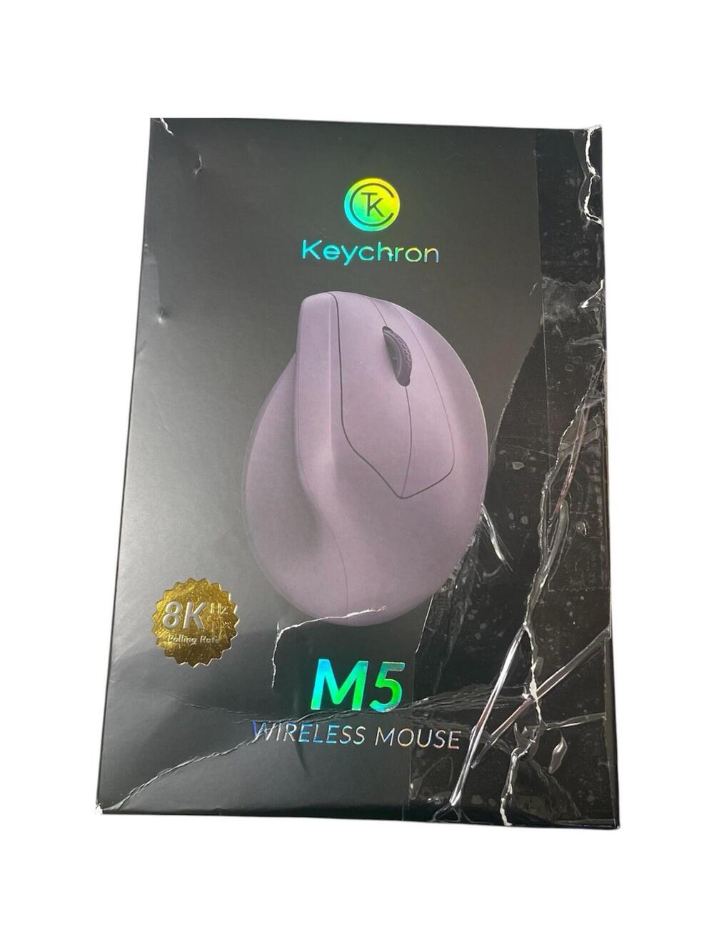 Keychron M5 8K Vertical Ergonomic Mouse, 2.4 GHz/Bluetooth + Wired - New OpenBox